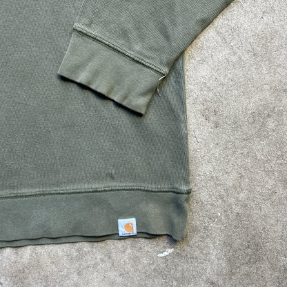 Vintage 2000s Khaki Green Carhartt Quater Zip Jumper