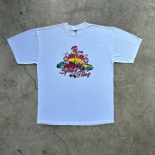 Vintage 90s Summer Knights Spring Fling Hot Rod Cars T-shirt