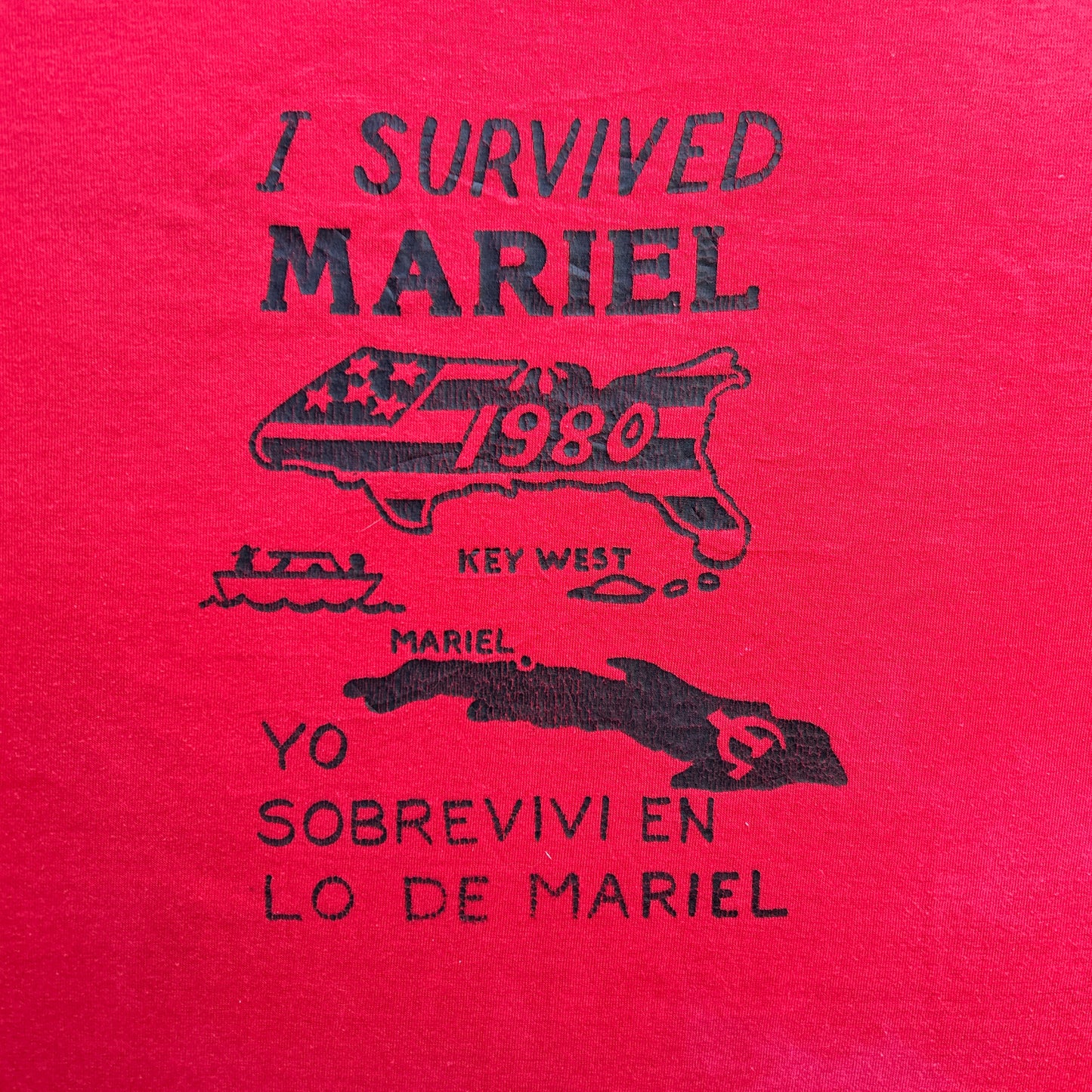 Rare 80s USCG Sealift, I Survived Mariel Boatlift Key West, Yo Sobrevivi En Lo De Mariel T-shirt