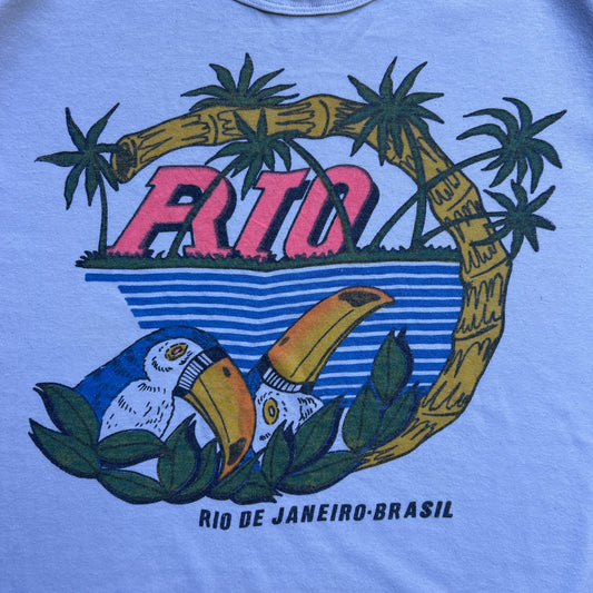 Vintage 80s Rio De Janeiro Brazil, Cartoon Toucan T-shirt