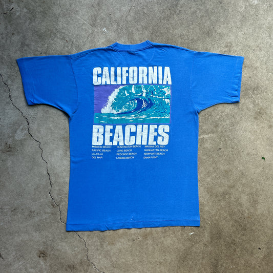 Vintage 90s USA California Beaches Tourist Graphic Print T-shirt
