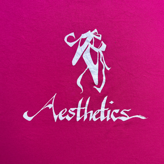 Vintage 90s Aesthetics, Two Tone Ballet Shoes Logo Graphic Print T-shirt