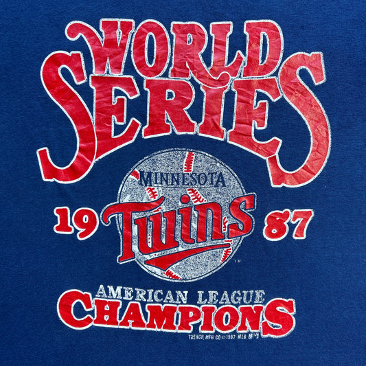 Vintage 80s MLB World Series Minnesota Twins American League Champions 1987 T-shirt