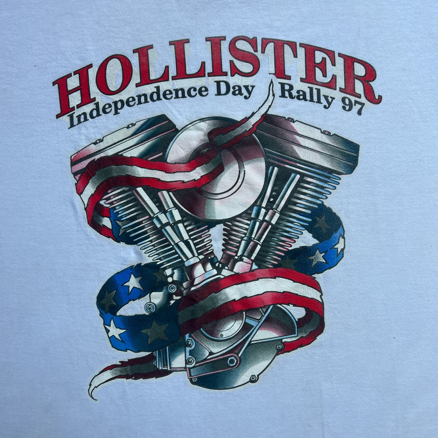 Vintage 90s America Hollister Independence Day Rally 97' Engine T-shirt