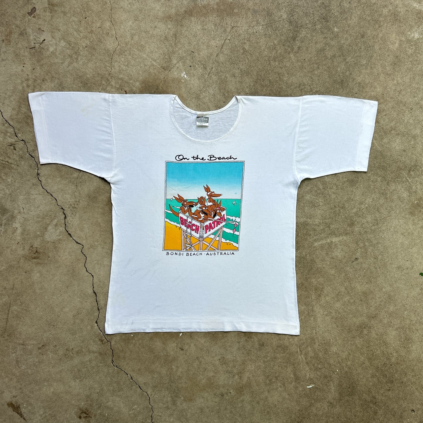 Vintage 80s Australian Bondi Beach, Kangaroo Life Guards Patrol T-shirt