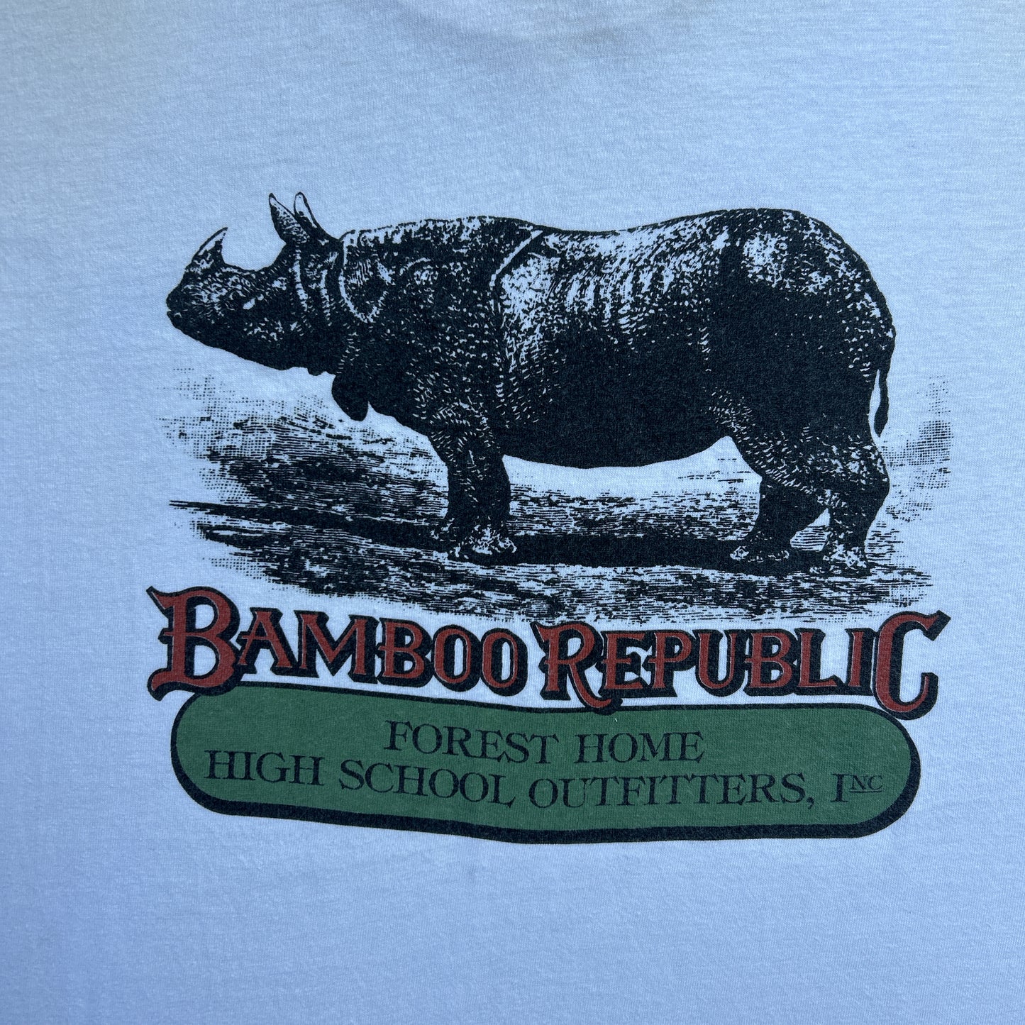 Vintage 80s Bamboo Republic Forest Home High School Outfitters T-shirt