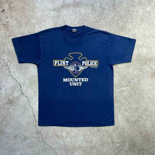 Vintage 80s  Flint, Michigan Police Mounted Unit T-shirt