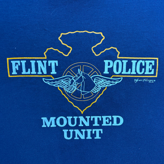 Vintage 80s  Flint, Michigan Police Mounted Unit T-shirt